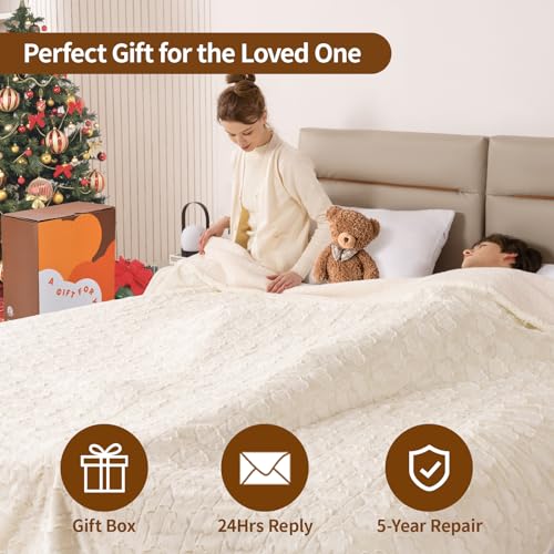 Image of Bearhug Heated Blanket Twin Size, 62 inchx84 inch Electric Blanket with 10 Heat Levels & 1-12H Adjustable Auto Off, Faux Fur and Sherpa Reversible Bed Warmer, ETL Certified, Machine Washable