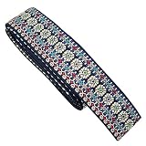 Boho Jacquard Ribbon Ethnic Ribbon Floral Embroidery Jacquard Trim for Sewing, Handmade Bag, Clothin