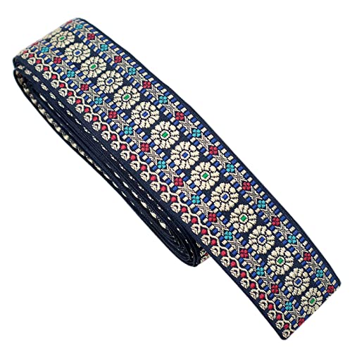 Boho Jacquard Ribbon Ethnic Ribbon Floral Embroidery Jacquard Trim For Sewing, Handmade Bag, Clothing Decoration (5 Yards) #TOP12