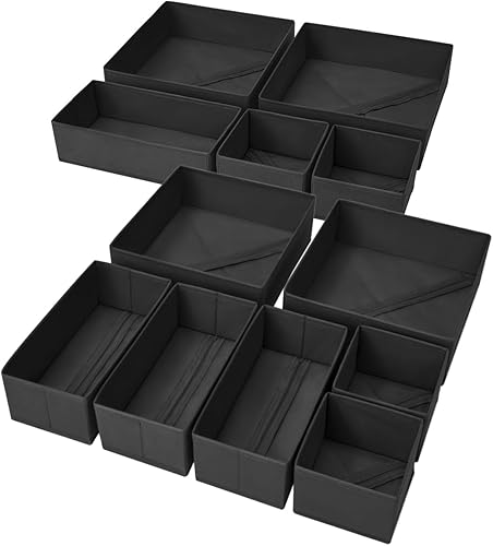 Miniatura 40 de DIMJ Contenedores organizadores de cajones de armario para bebé, paquete de 10, beige Beige,Negro,Gris