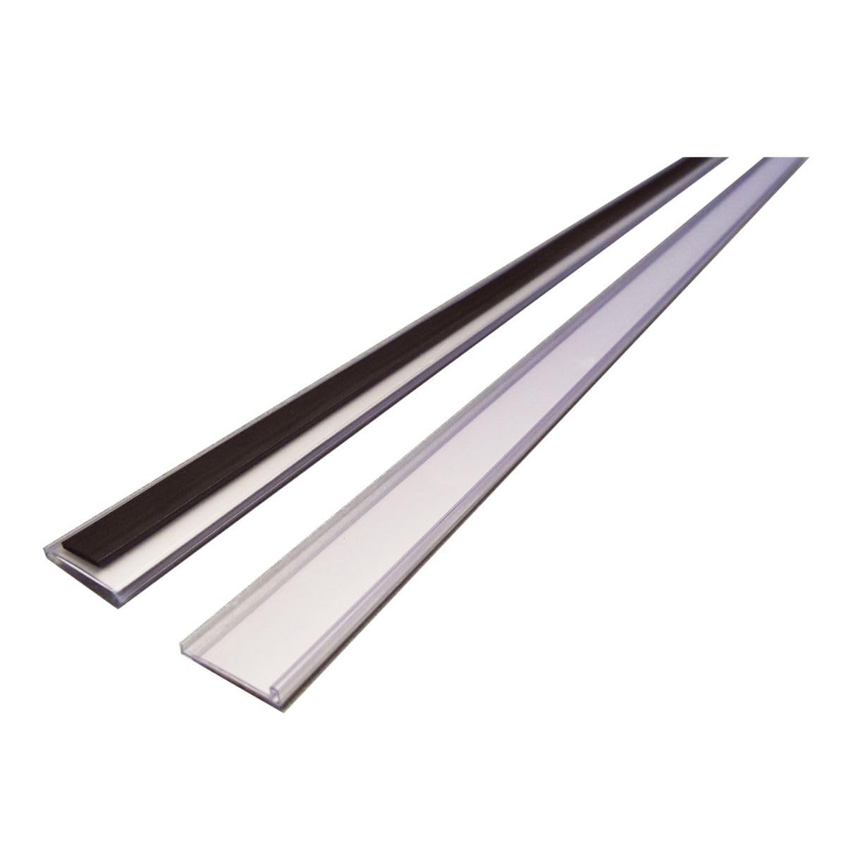 Magnetic Ticket Holder, Metal Label Holder, Magnetic Labels, Large Labels for Storage Boxes - H.25x W.1000mm - Pack of 10 - Including Card