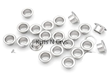 Multipurpose Copper Eyelets Grommet Rivets for Grommet Hole (Silver, 250 Pieces) - 7-8mm Diameter (KnC) - Without Washer