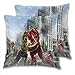 anzonto Lot de 2 housses de coussin Iron Man Fight Hulk pour canapé, lit, chaise, 55 x 55 cm
