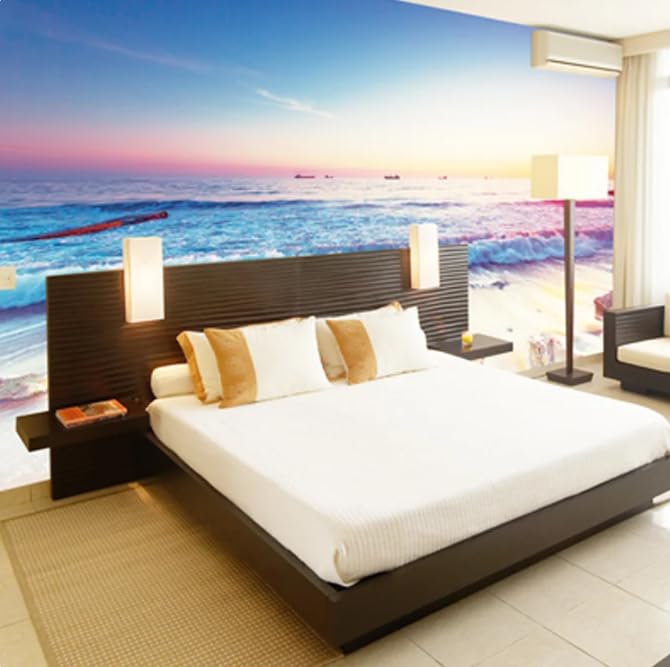 Décoration murale papier peint plage méditerranéenne 300x210cm pour chambre et grand salon