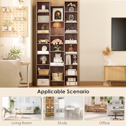 Fotosok CD RACK-OAK Triple Wide 8 Tier Media Storage Tower Rack thumb #4