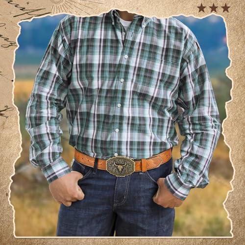 WHIPPY Western Belt for Men Women Retro Removable Buckle Belt Cowboy Leather Belt for Jeans Pants3