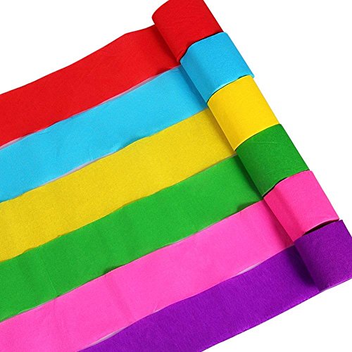 Paxcoo 30 Rolls Crepe Paper Streamers for Party Decorations