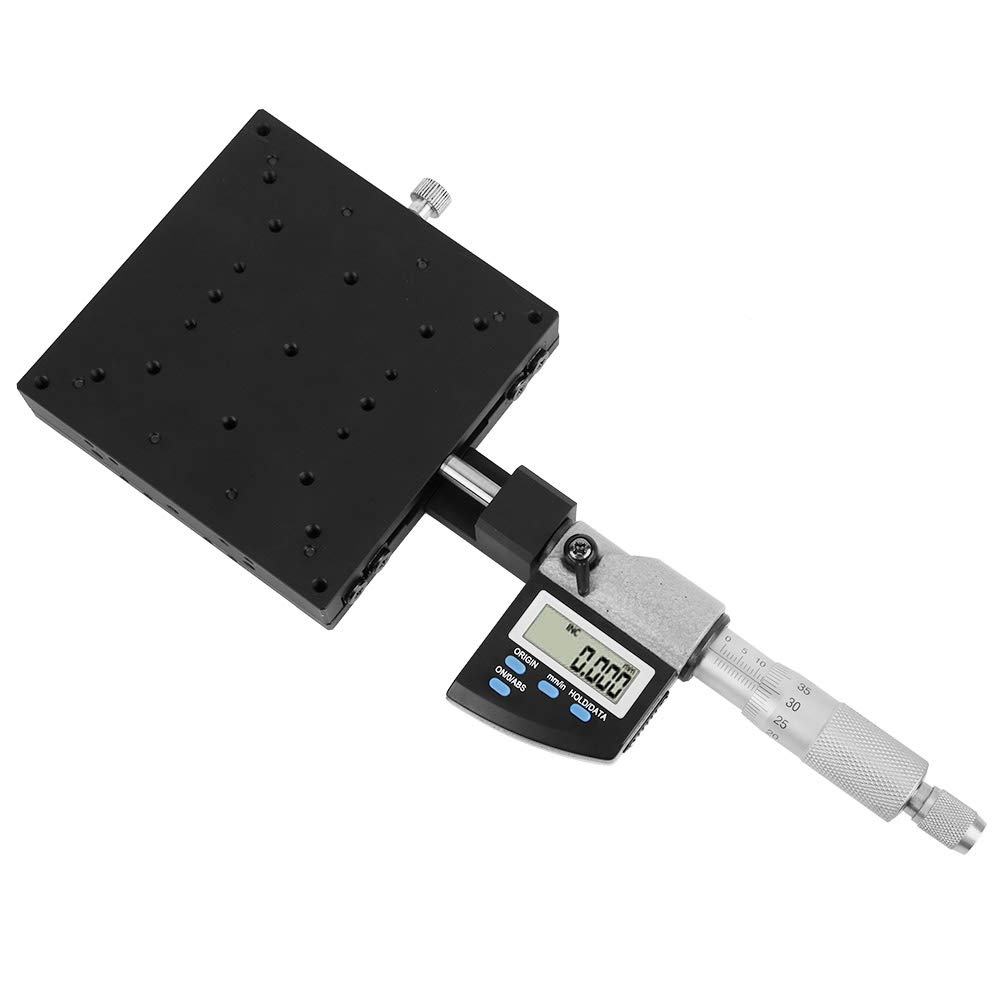 Tavola Scorrevole per Regolazione Fine Micrometrica Asse X, Struttura in Lega di Alluminio, Precisione 0,001 Mm, Ideale per Applicazioni di Laboratorio e Officina
