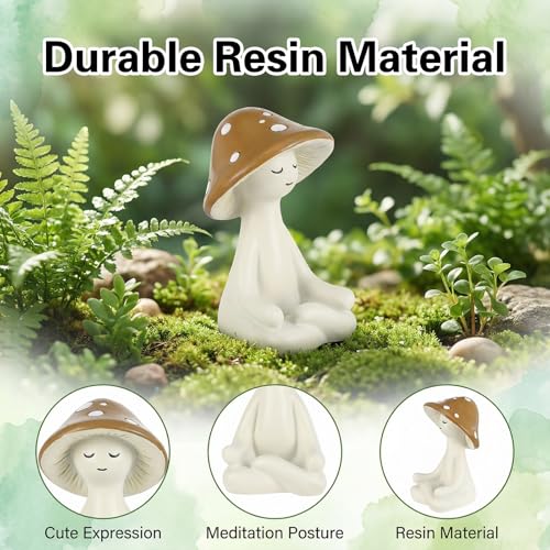 Estatua de Resina Hongo Meditación Decorativa miniatura 4