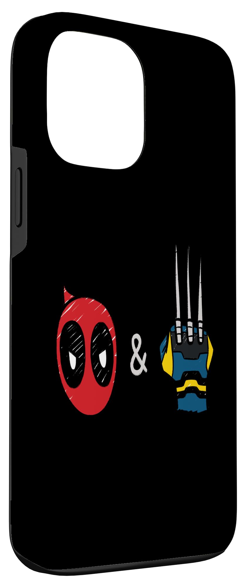 Marvel Studios Deadpool & Wolverine Mask & Claw Emoji Icons Case for iPhone 13 Pro Max, Red and Yellow - Image 3
