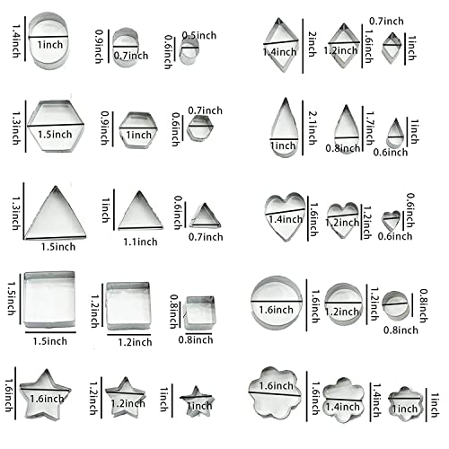 Senshuomy Mini Cookie Cutter Set,Biscuit Cutters,Shapes Cutter,Heart Cookie Cutters Set-10 Styles in 3 Sizes - Image 2