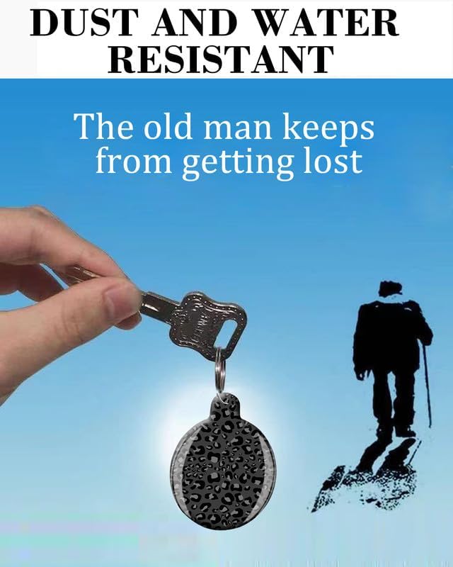 ANDRIU Case Compatible with Air Tag,Protective Tracker Case with Loop Keychain Holder,Scratch Resistant Air Tag Cover for Wallet,Luggage,Dog,Pets(Black Leopard Skin Spots) image 3