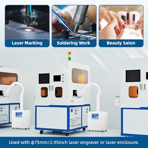 Image of BAOSHISHAN BAOSHIAHAN Solder Fume Extractor for Laser Engraver, 200W Strong Suction Smoke Absorber, 10 Speed 3-Stage Filters Fume Extractor with Timer Function for Soldering Welding 3D Printing