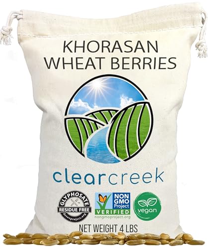 CLEAR CREEK Certified Glyphosate Residue Free Khorasan Wheat Berries | 4 lb | Non-GMO Project Verified