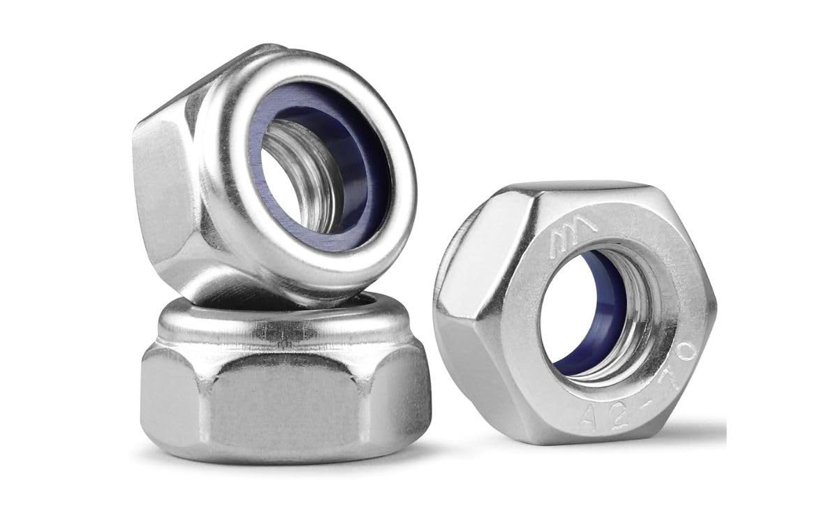 M6 Nylock Nuts 25 Pcs – 304 Stainless Steel Self-Locking Hex Nuts (M6-1.0) for Repairs, Electronics & DIY Projects-image-46