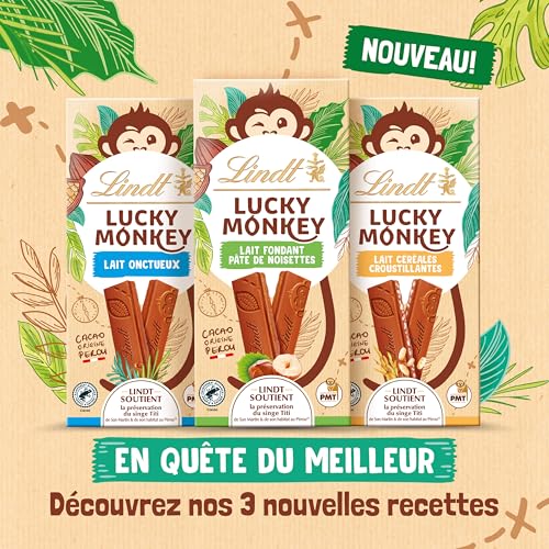 Tablette De Lait Fondant Pâte De Noisettes Lindt Lucky Monkey La Tablette De - vue 5