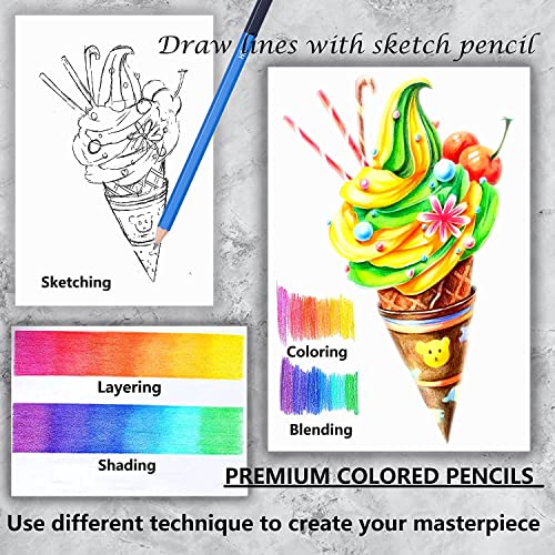 Image of Corslet 75 Pc Oil Colour Pencils Set with Sharpener and Eraser Drawing Pencil Colours Colored Pencils Color Pencil Set for Coloring Book for Adults Kids Sketching Shading Beginners Pencil Coloring
