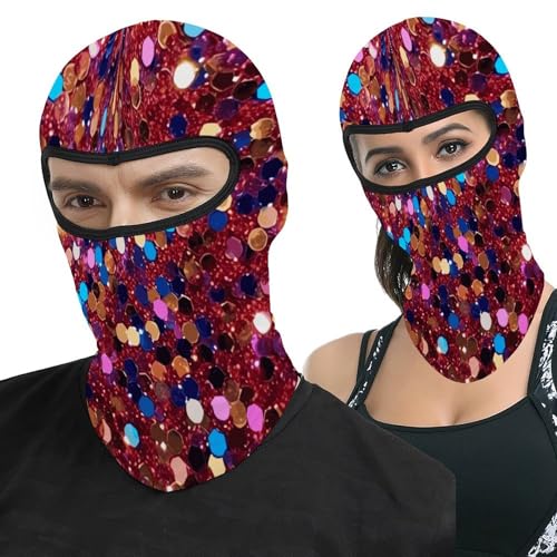 Pasamontañas para hombre y mujer con patrón glitter, máscara térmica para el rostro, ideal para clima frío, motocicleta y esquí miniatura 1
