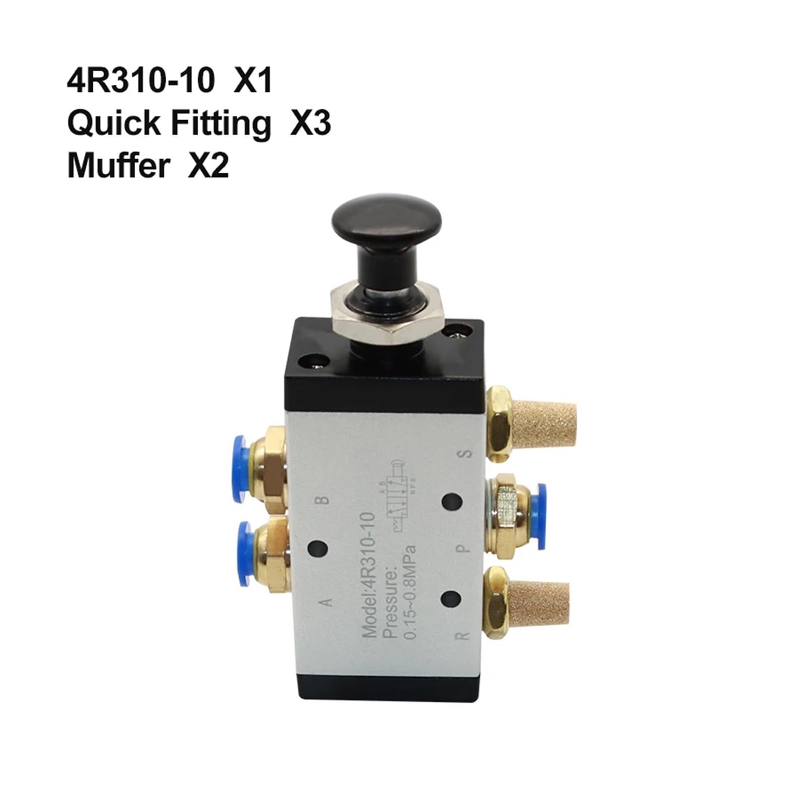 4R210-08 3R210-08 Valvola manuale a 2 vie 5 posizioni Push and Pull Interruttore pneumatico della valvola direzionale 4R310-10 3R310-10 (raccordo 4R310-10,6 mm)