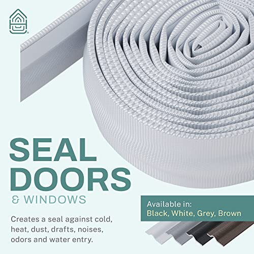 396 Inch Weather Stripping Window Door Seal Strip 33 Feet Self Stick Weatherstrip Gap Draft Blocker, White #TOP3