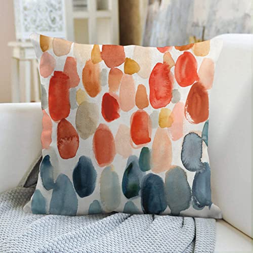 Hodkhno PC Throw Pillow Covers Set Of 2, Abstract Coral And Blue Stones Home Decorative Pillowcases Cushion Case Covers For Couch Bed Sofa 18X18 Inch thumb #2