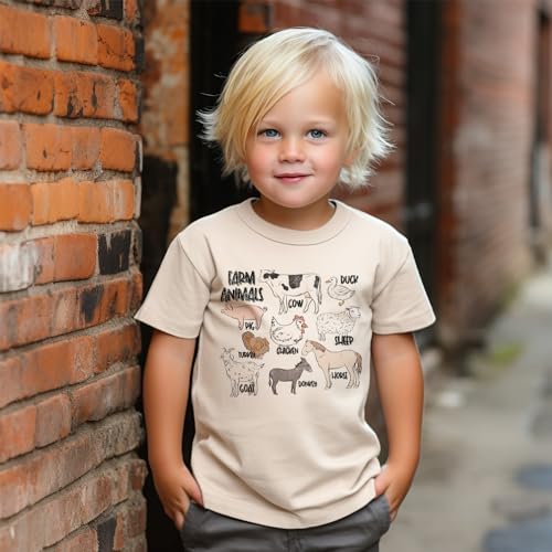 Farm Animals Toddler Shirt - Cute Educational Barnyard Animals Kids Boys & Girls Shirt - Natural Toddler & Youth Graphic Tee3