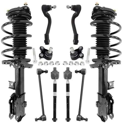 Image of Detroit Axle - AWD 10pc Front Struts Kit for 2017-2019 Kia Sportage 2016-2018 Hyundai Tucson, 2 Struts with Coil Spring 2 Sway Bar Links 2 Lower Ball Joints 4 Inner Outer Tie Rods Replacement
