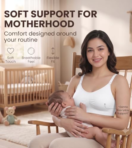 Image of Dimore Nursing Bras for Breastfeeding Seamless Maternity Bra Ultra Comfort Smooth Wireless Pregnancy Sleeping Bralette