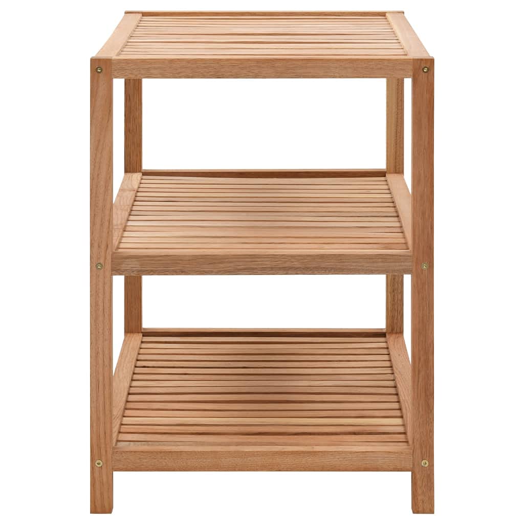 Generic Półka łazienkowa z Litego Drewna Orzechowego, 3-poziomowy regał do Przechowywania z Listwami, Bardzo Solidny i Trwały, łatwy montaż, 65x40x55 Cm, Artykuły łazienkowe, na