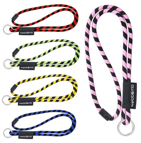 webbomb® Tubular Lanyard zweifarbiges Schlüsselband - rund weich und lang mit Sicherheitsverschluss und Schlüsselring als Schlüsselanhänger Key Chain für Ausweis Handy Schlüssel (neongrün/schwarz)