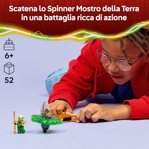NINJAGO Lloyd Contro Spinner Mostro della Terra - Giocattolo Ninja Rotante con Lanciatore, Trottola da Combattimento e 2 Minifigure - Idea Regalo per Bambini e Fan da 6 Anni in su - 71850 - Lego - Immagine 1