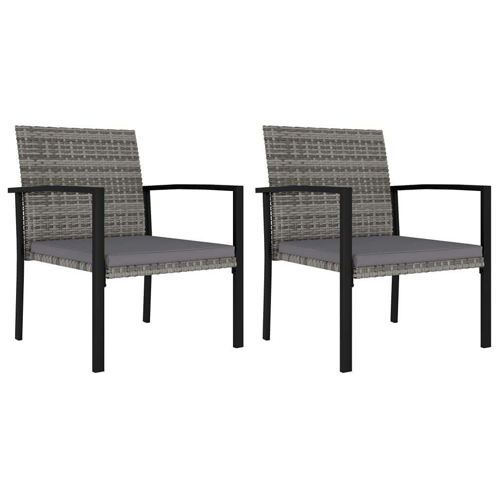 Chaises de jardin en rotin synthétique gris extérieur terrasse fauteuil tressé avec coussin