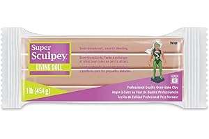 Super Sculpey Living Doll Beige Tan Polymer Clay, Premium, Non-Toxic
