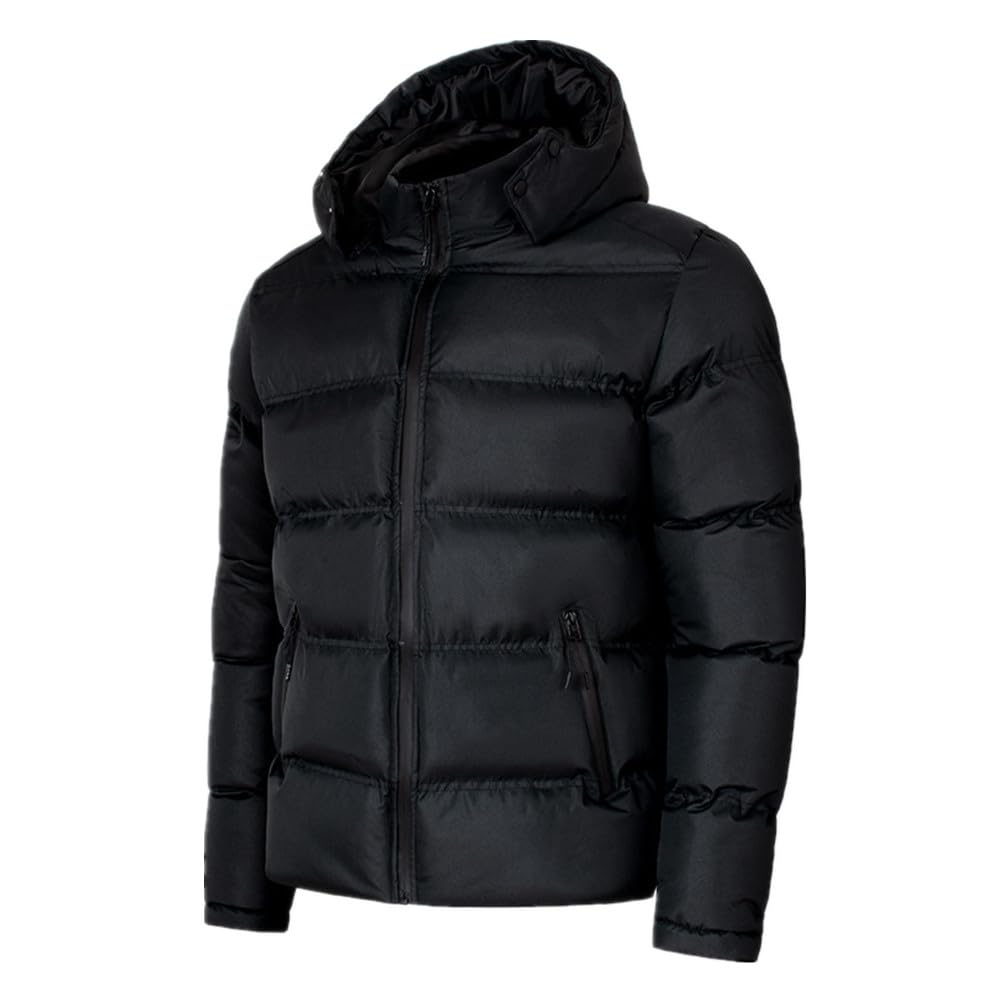 BININBOX Piumino da uomo leggero con cappuccio con colletto alla coreana lucido piumino spesso invernale parka