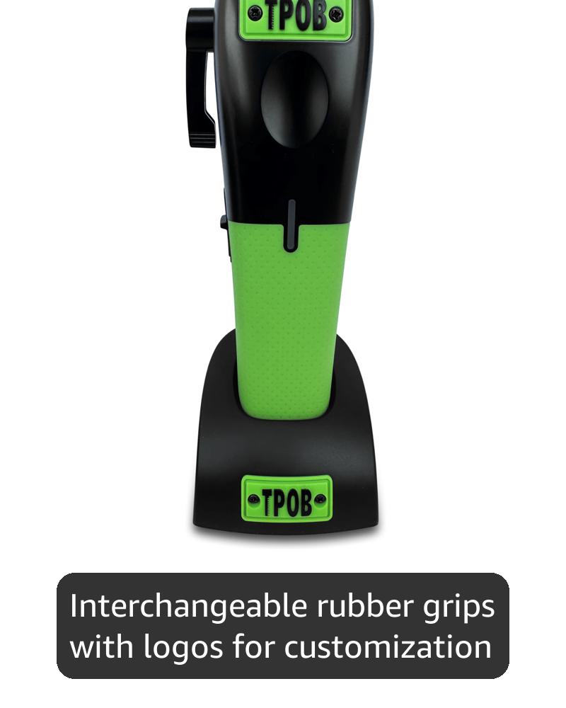 TPOB Play Barber Hair Clippers for Men 7500 RPM with Rubber Grips (Black/Green/Pink)