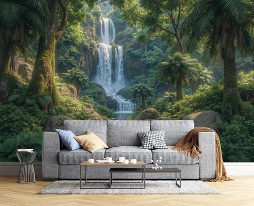 Papier peint soie forêt tropicale 400x280 cm poster géant mural pour salon - 6