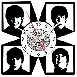 Horloge murale BeatlesWall Clock disque vinyle horloge Beatles décoration - Les Beatles, Paul McCartney, John Lennon, RIngo Starr, George Harrison Horloge murale BeatlesWall Clock disque vinyle horloge Beatles décoration – Image 2