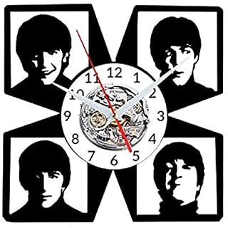 Horloge murale BeatlesWall Clock disque vinyle horloge Beatles décoration - Les Beatles, Paul McCartney, John Lennon, RIngo Starr, George Harrison Horloge murale BeatlesWall Clock disque vinyle horloge Beatles décoration – Image 2