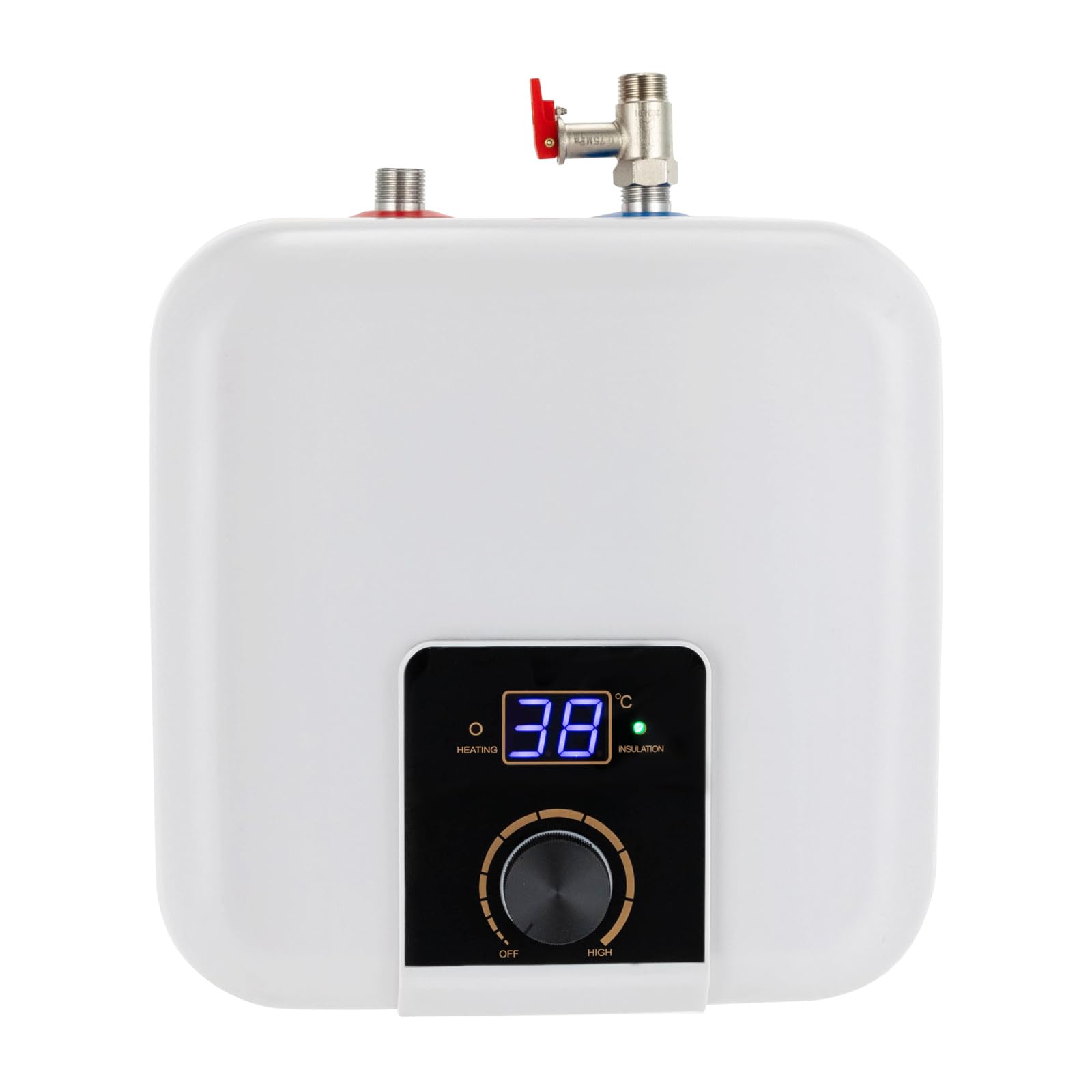 Elektrische mini-doorstroomboiler, 220 V, tankloos met digitaal led-display, paneel, elektronische douche, boiler, energie besparen (zwart, 3000 W
