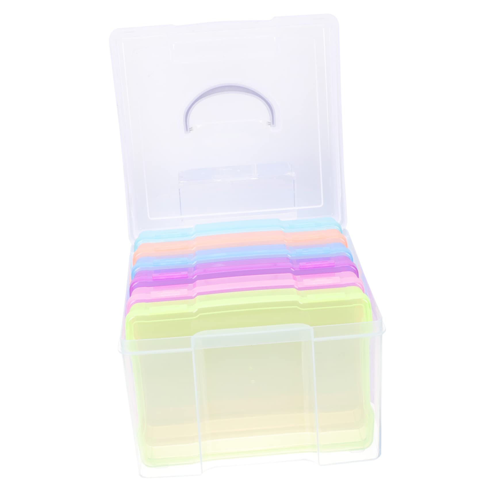 Cabilock Fotobox aus Tragbarer Fotoorganizer Kartenaufbewahrungsbox für Postkarten Fotos und Kleinteile