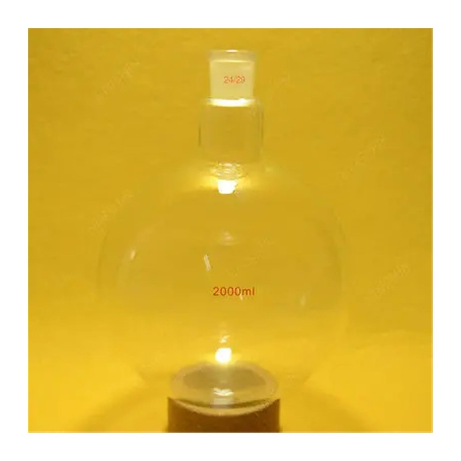2000 ml, 24/29, 1 cuello, matraz de vidrio de fondo redondo, 2 L, cuello único, recipiente de química de laboratorio