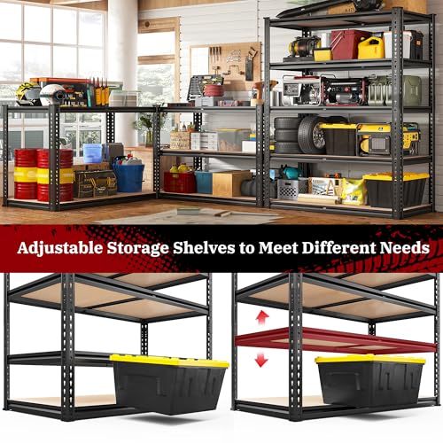 REIBII-72H-Garage-Shelving-2500LBS-Storage-Shelves-Heavy-Duty-Shelving-5-Tier-Metal-Shelves-for-Garage-Shelves-Adjustable-Shelving-Units-and-Storage-for-Closet-Pantry-Shelf-72-H-x-40-W-x-197-D
