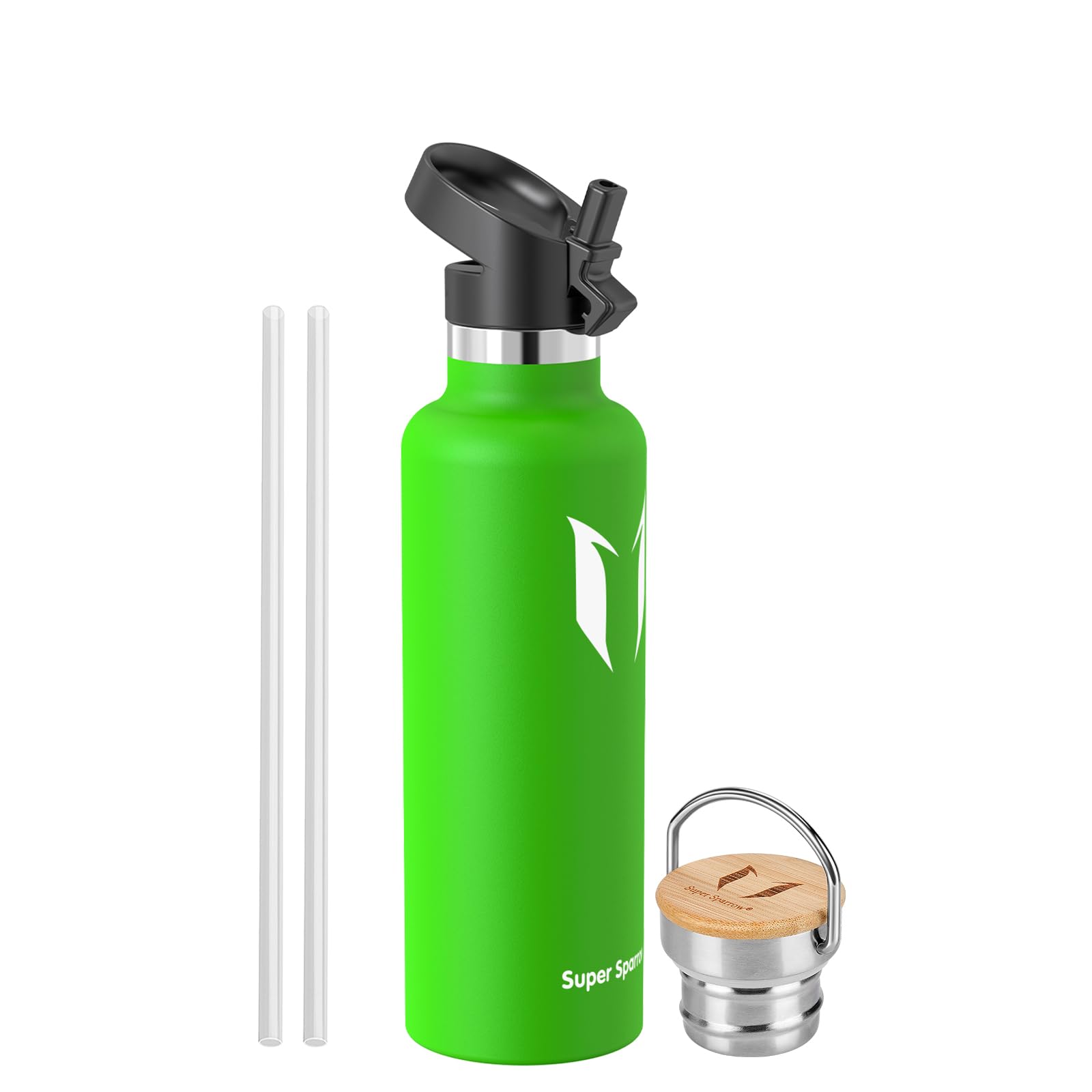 Super Sparrow Borraccia Termica - Bottiglia Termica Senza Perdite - 350ml/500ml/620ml/750ml/1L - Senza BPA Borracce Bambini - Per Scuola, Sport, Campeggio, Palestra, Ciclismo - Con 2 Tappi