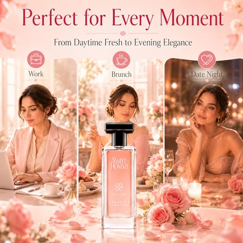 Image of AVON Sweet Honesty Cologne for Women - Fresh Cedarwood Long Lasting Perfumes for Women - Clean Floral Women's Fragrances with Rose and Lily, 1.7 fl oz - Designer Womens Perfume Gift (Pack of 4)