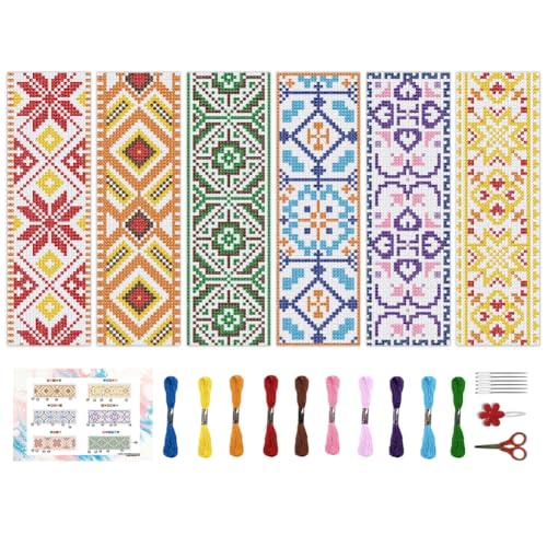 BEUNITONE 6 Pcs Vintage Cross Stitch Bookmark Kits...