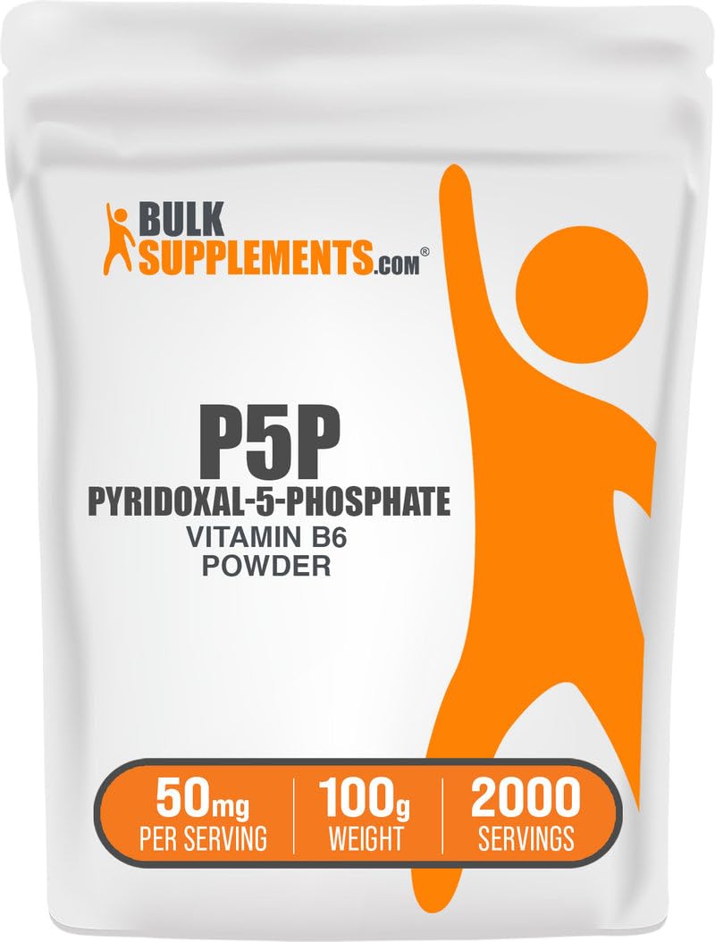 BulkSupplements.com Pyridoxal 5 Phosphate Powder - P-5-P Vitamin B6 Supplement, P-5-P 50mg - P5P Supplement, Gluten Free, 50mg of per Serving, 100g (3.5 oz) (Pack of 1) 3.53 Ounce (Pack of 1)