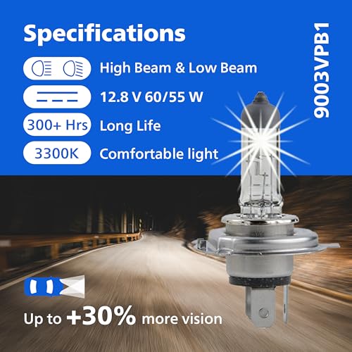 Philips Automotive Lighting 9003 VisionPlus Deluxe Upgrade Automotive Replacement Headlight Bulb, Fits Select High Beam, Low Beam, or Fog Positions (Pack of 1) - image 3
