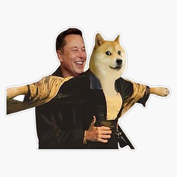 Elon Musk Doge Coin Titanic Meme Sticker Vinyl Bumper Sticker Decal Waterproof 5"