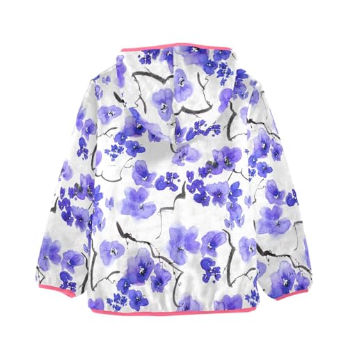 OTVEE Blue Blossom Flowers Kids Hoodie Jacket Fall Spring Full Zip Warm Outwear Coat2