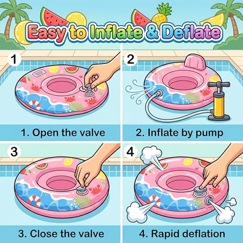 Anneau de natation bébé Qoosea gonflable avec auvent UPF50+ - 7